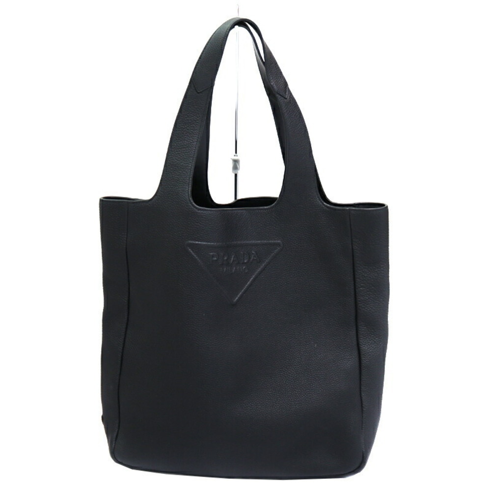 Prada Vitello Daino Tote Bag Leather Black